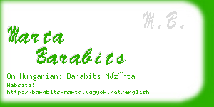 marta barabits business card